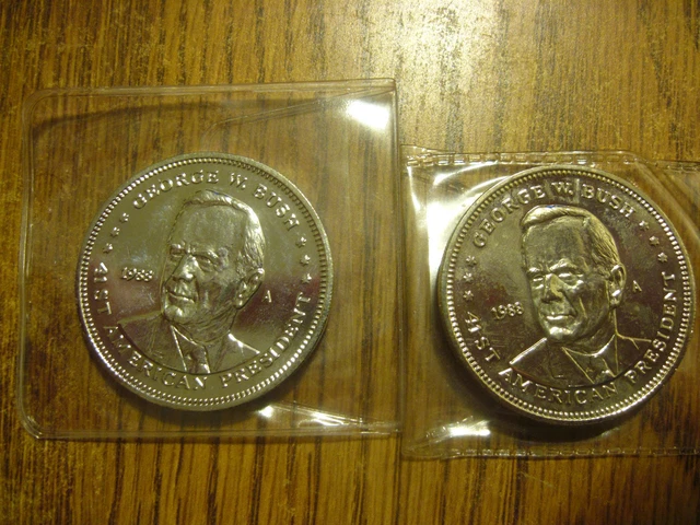 2 - National Historic Mint Commemorative Presidential Coin G. Bush Double Eagle