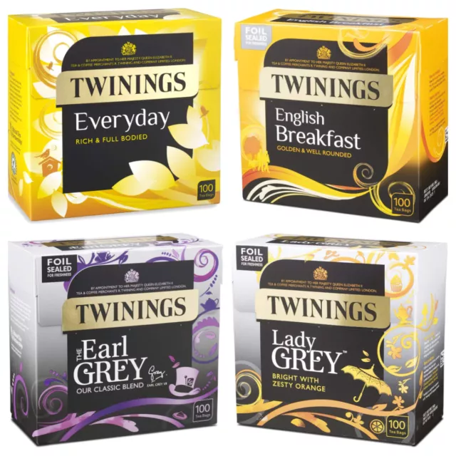 Twinings Everyday, English Breakfast, Afternoon, Earl Grey Assam Tea Bags