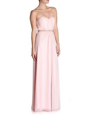 BNWT TED BAKER Crystal Borchie Rosa Damigella d'onore prom abito lungo UK 10, 2 TB