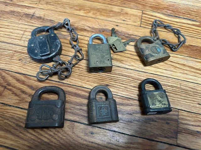 6 Vintage KeyPadlocks Lot