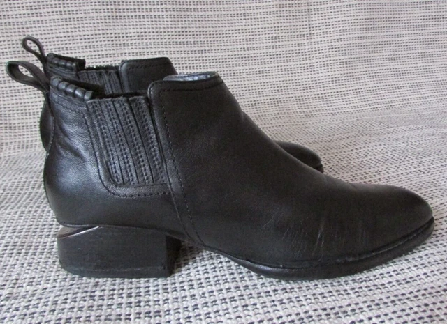 Femmes Alexander Wang Chelsea Découpe Bloc Talon Bottines Noir Taille 39 1/2