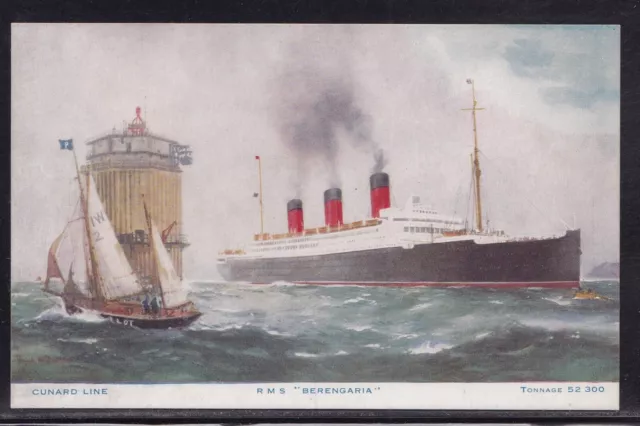 Rms Berengaria, Color Art, Cunard Line Postcard