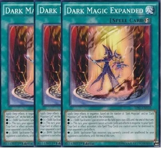 Yugioh - Dark Magic Expanded x 3 - 1st Edition NM - Free Holographic Card