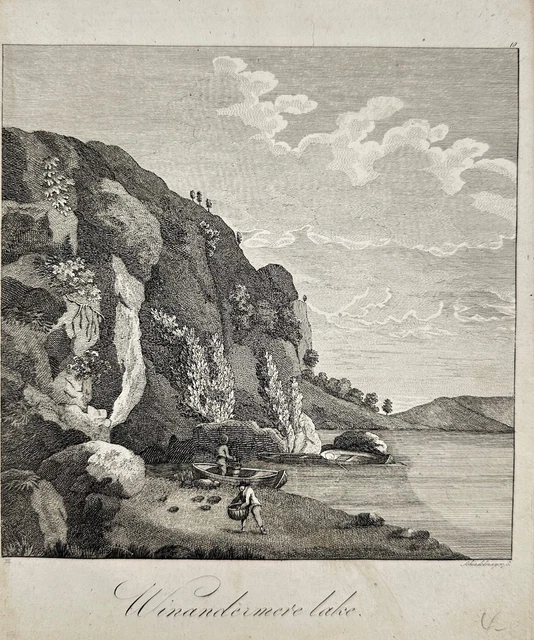 Rare Print - Winandermere Lake - District National Park - Franz Anton Schraembl