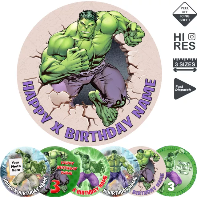 The Hulk Cake Topper Personalised Round Edible Icing Print
