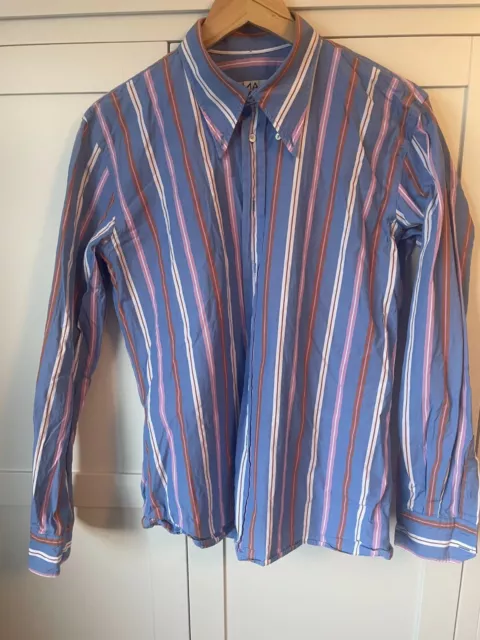 DNA Groove Shirt Long Sleeve Button Down Collar Mod Skinhead X large