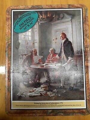 Writing The Declaration of Independence 550 Piece Puzzle 18 x 24 Complete in Tin