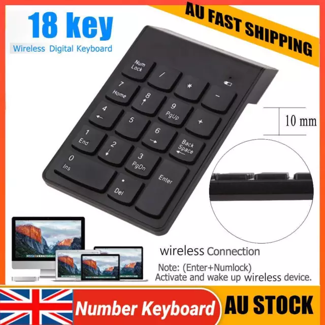 Mini Wireless BT Numeric Keypad Wireless Number Pad 18 Keys Keyboard Universal