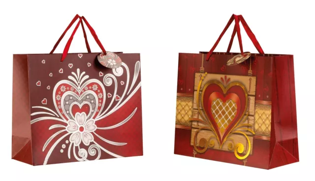 Moderno Pacchetto Regalo Cuori E Amore IN 4er Set Dimensione 31x26x12cm