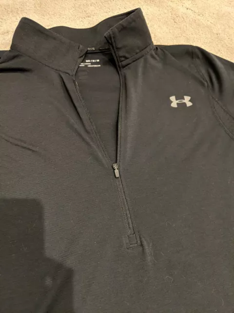 Top da donna nero Under Armour Tech mezza cerniera taglia Regno Unito con prezzo di ricambio £69