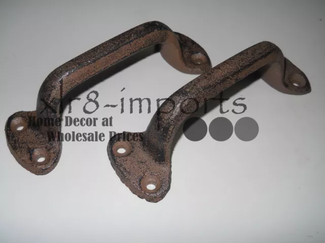 12 Cast Iron Antique Style RUSTIC Barn Handle, Gate Pull, Shed / Door Handles HD