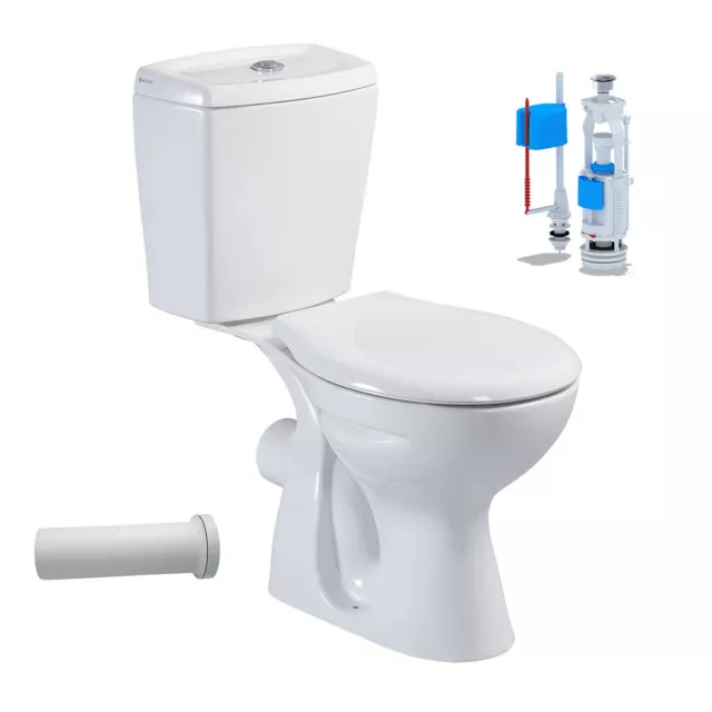 Stand-WC mit Taharet Keramik-Spülkasten Softclose WC-Sitz Toilette WC