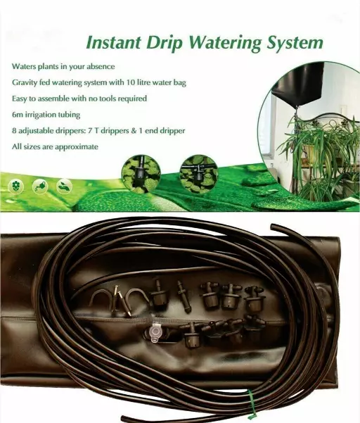 Greenhouse Instant Drip Watering Kit Gravity Fed Irrigation Plants System Water