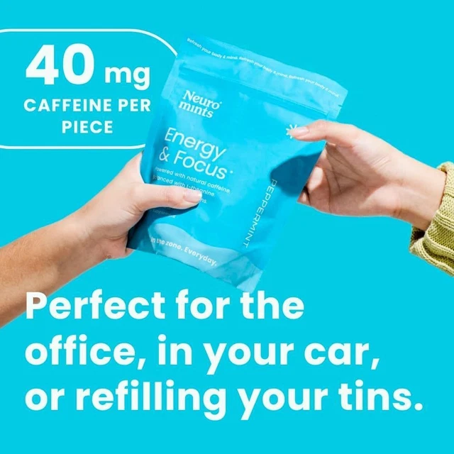 FUEL YOUR BRAIN with Neuro Mints L-theanine B-12 Nootropics Caffeine 90 ...
