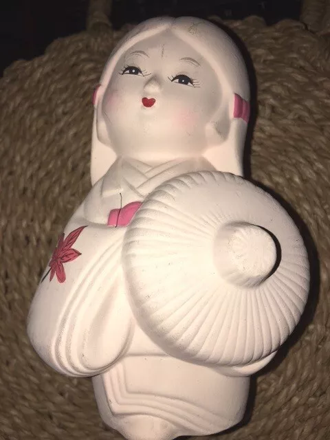 VTG Bisque Hakata Dolls, Japan Porcelain, Hand Painted Geisha