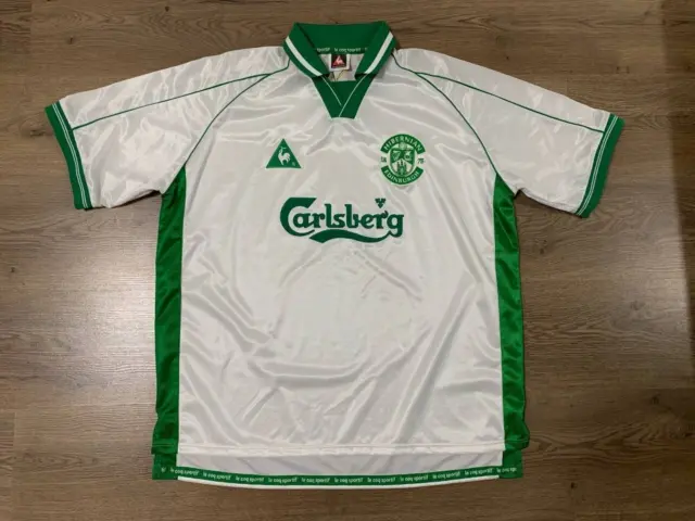 Hibernian Fc 2000/2001 Away Football Shirt Jersey Size 46/48 Le Coq Sportif