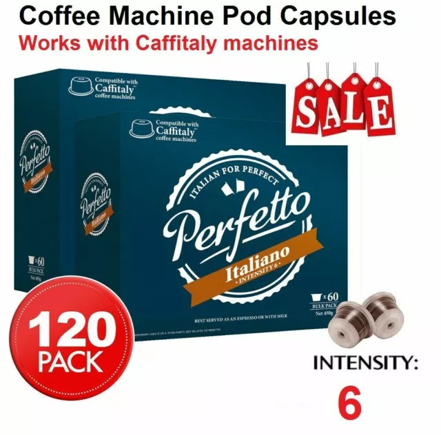 Coffee Capsule Pods 120 Pack Perfetto ITALIANO NEW Caffitaly Machine Intensity 6