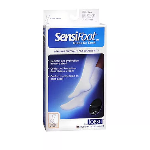 Jobst Sensifoot Hauteur Genou Noir Chaussettes Extra Large Chaque Par Jobst