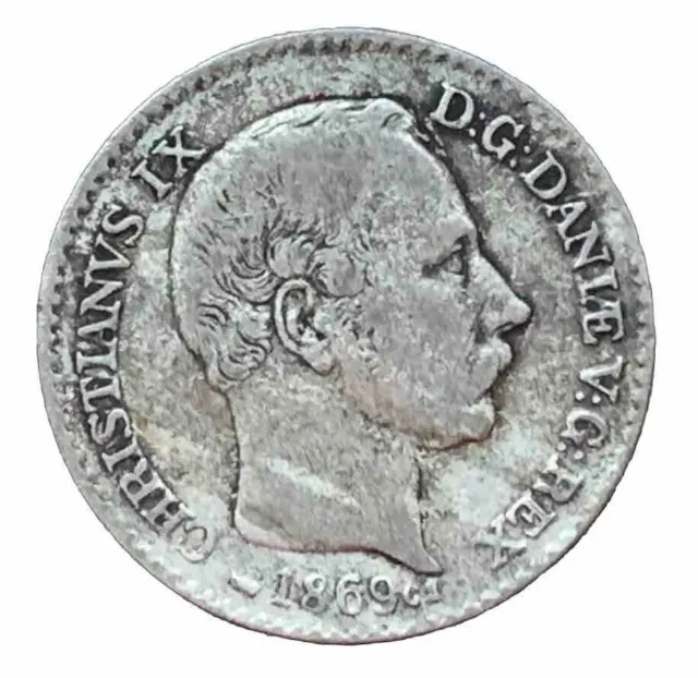 4  Skilling 1869  Dänemark . Christian IX . Silbermünze