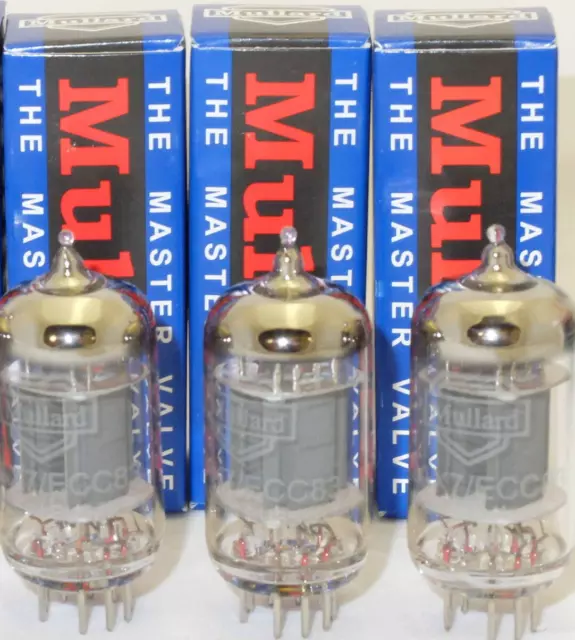 Mullard THREE 3x NEW NIB  12AX7 ECC83 Long plates tubes - New