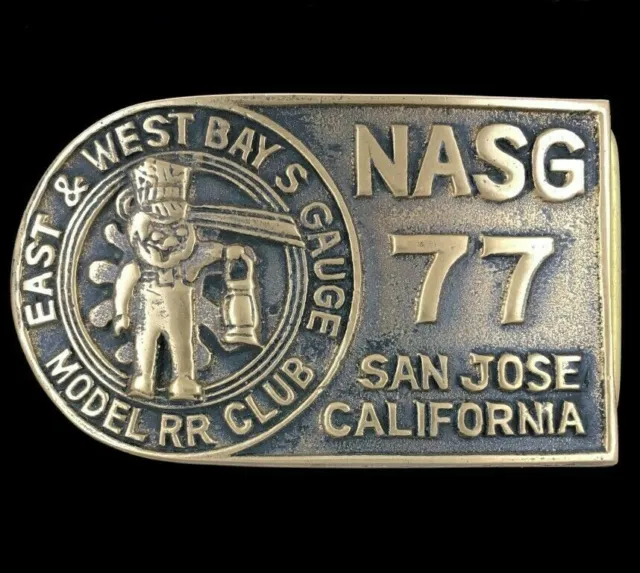 Vintage 1977 S Gauge Modèle RR Club Railroad Rail Nasg Californie Laiton Belt