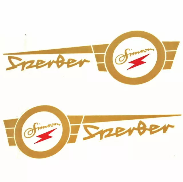SET Klebefolie Aufkleber Simson Sperber - Gold - für Tank Links & Rechts