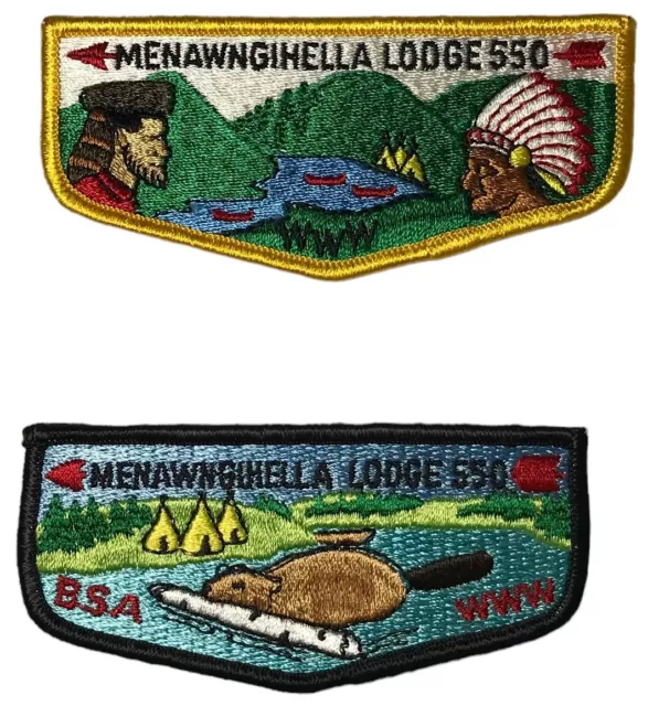 Menawngihella Lodge 550 Mountaineer Area Council WV Lot of 2 Flap Bdr (YX2537)