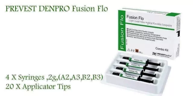 Light Cured Nano Flowable Dental Composite Fusion Flo Kit Prevest Denpro