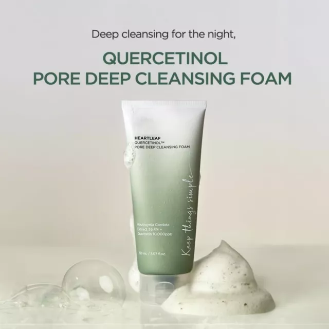 Heartleaf Quercetinol Pore Deep Cleansing Foam Mild Facial Cleanser 150ml UK-