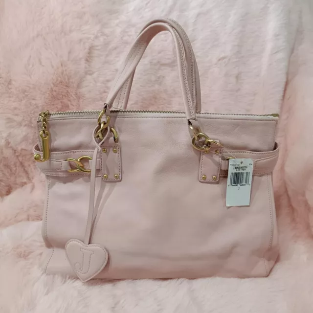 NWT Rare Juicy Couture Vintage Pink Tote Bag Purse Authentic 100% Leather Y2k