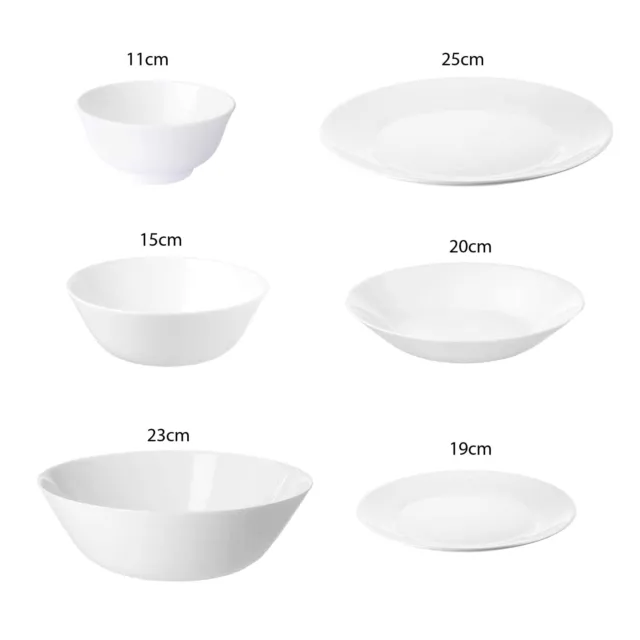 4 x White dinner Plates Bowls Side Sandwich Dessert Cereal Crockery Oftast