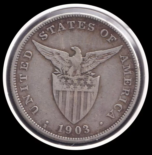 1903-S US Philippines 1 Peso United States of America Silver Coin -Stock #A8