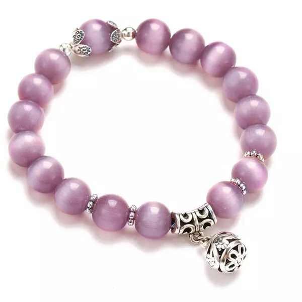 Handmade Natural Gemstone Balance Bracelet Crystal Round 8MM Beads Healing Reiki
