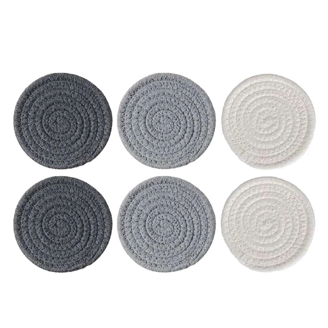 6 Paquetes Redondos Posavasos para Getränke, Vintage Tejidos Posavasos para T N5T6