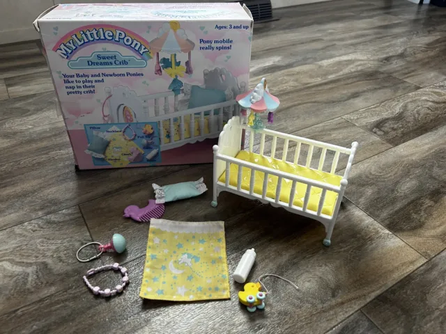 1988 My Little Pony Sweet Dreams Crib Nursery with Original Box Baby Set CIB