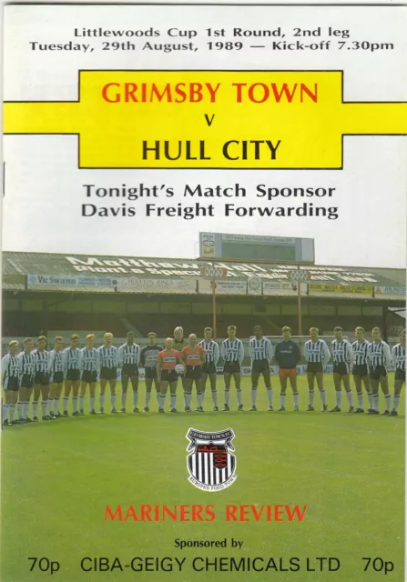 Grimsby Town v Hull City (29 Aug) League Cup