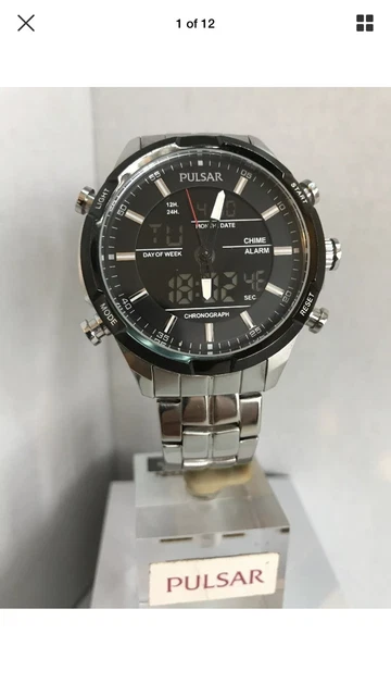 PULSAR MEN S WRC Chronograph Black Dial Stainless Steel Bracelet Watch PW6003X1 49.99 PicClick UK