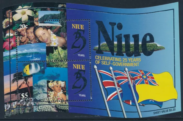 1999 Niue 25 Years Of Self Government Mini Sheet Fine Mint Mnh