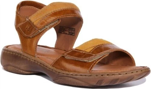 JOSEF SEIBEL Debra 19 Femmes Bride Cheville Cuir Sandales en Cognac Size UK 3 -