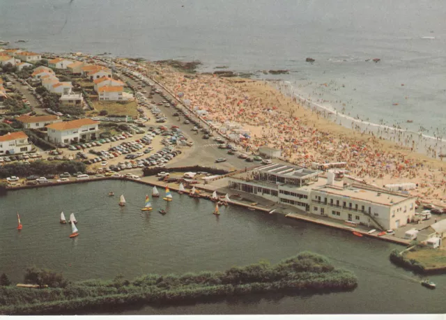 Cpsm Les Sables D' Olonne Vue D'ensemble La Plage Le Lac De Tanchet Et L'ecole