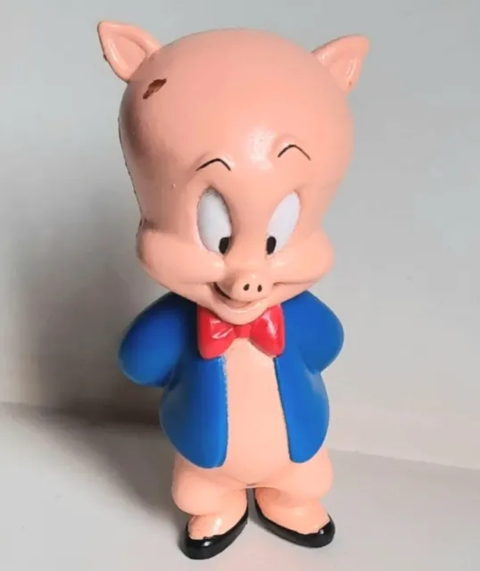 Porky Pig Figure Warner Brothers 2001  Made In ENGLAND H 6.5cm Rare Collectable
