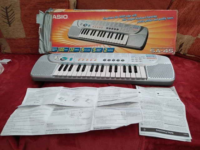 RARE CASIO SA 45 Portable Electronic Keyboard Boxed Untested