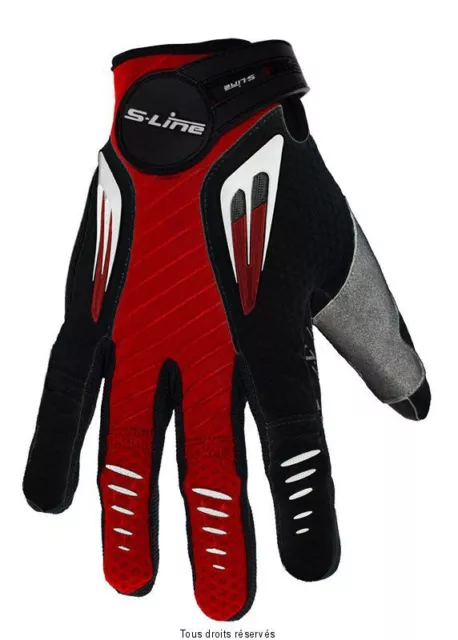 Guanti Moto Cross Enduro S Line Nero Rosso Taglia Xl