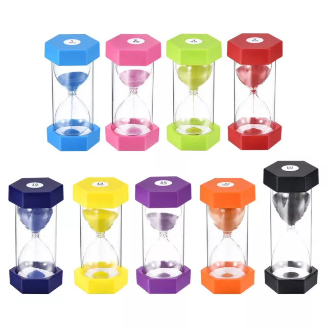 9pcs Sand Timer Colorful Visual Sand Clock Cute Classroom Timer Sand Glass