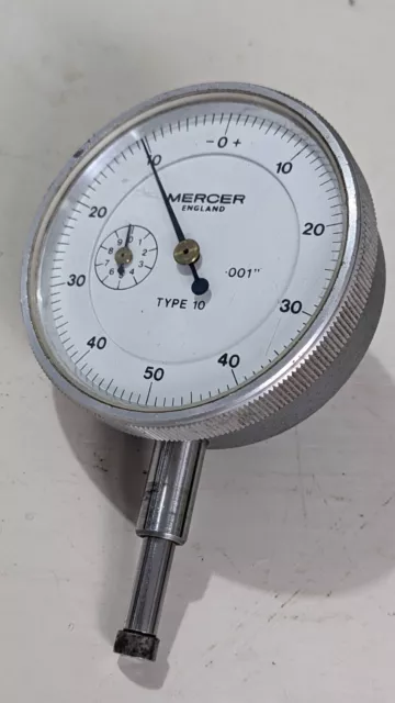 Mercer Dial Gauge Type 10  Reading .001"  2 1/4" dia.