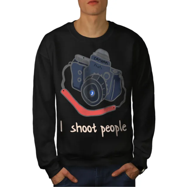 Felpa da uomo Wellcoda Photography, I Shoot People maglione pullover casual