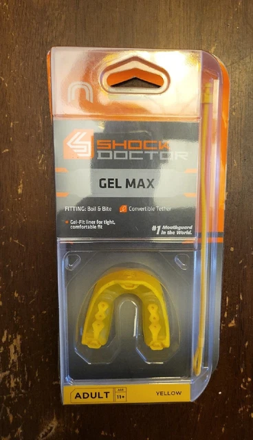 Shock Doctor Gel Max Mouthguard Football Adult Gum Piece Mouth Guard - New