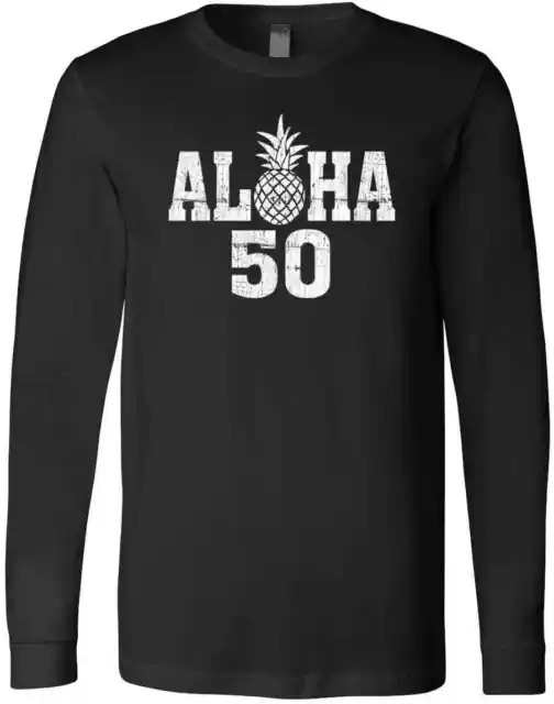 Aloha 50th Birthday Hawaiian Party Favors Luau Decorations Gift Funny T-Shirt