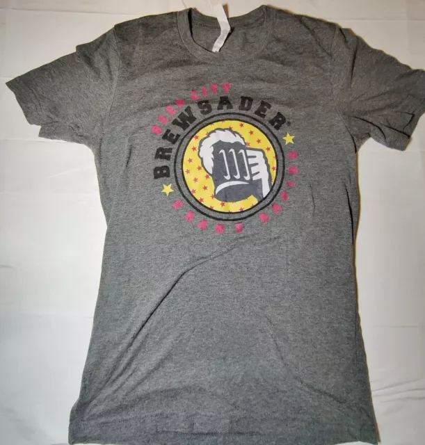 Grand Rapids Michigan Beer City USA ‘BREWSADER’ Unisex Size S Gray Tee