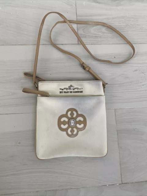 BRIGHTON LONDON GROOVE WHITE SADIE CROSSBODY WALLET SHOULDERBAG Embellished